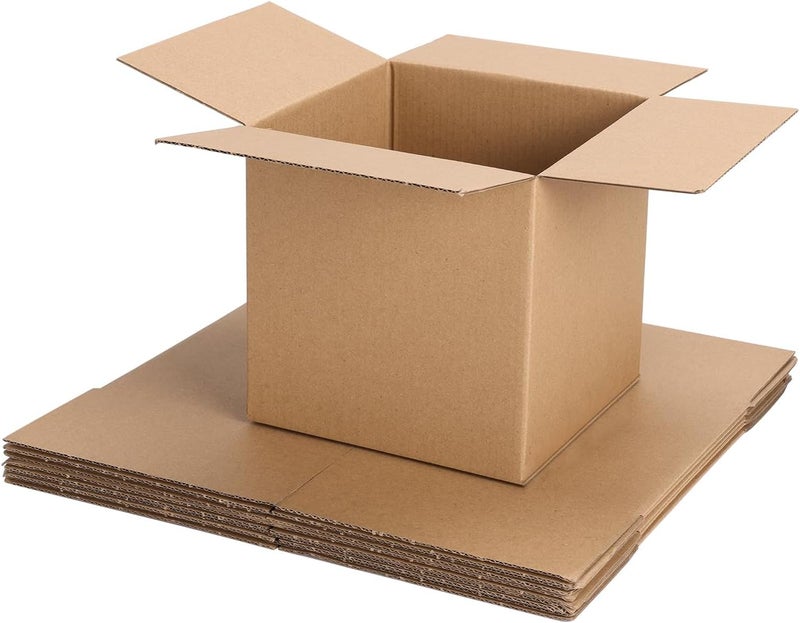 ZBEIVAN Shipping Boxes Mailers 6x6x6 inches Corrugated Cardboard Small Packing Kraft Moving Mailing Box, Pack of 6 - Image 1